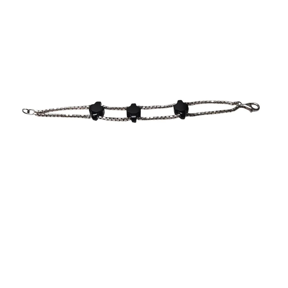 Robert Lee Morris RLM Sterling Silver 925 Black Onyx 3-Cross 7